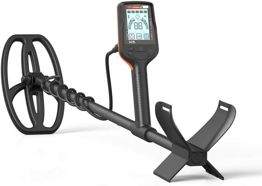 QUEST X5 Metal Detector With 9″X5″ Waterproof Search Coil