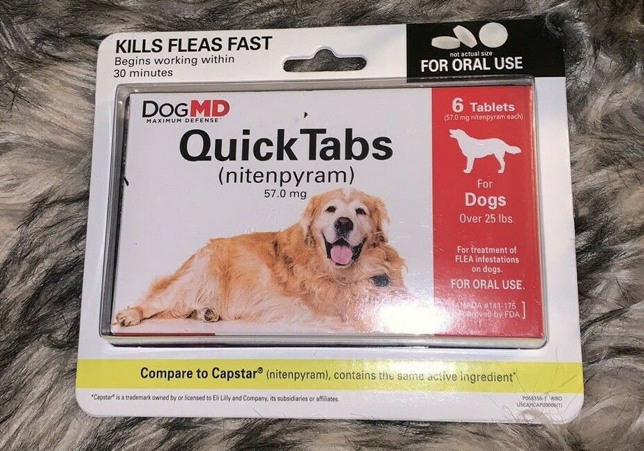 Dog MD Quick Tabs Flea Treatment for Dogs Over 25 lbs NEW FREE SHIPPING