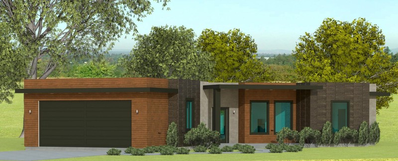 Custom Modern Home Plans - 3 Bedroom 2 Bathroom -