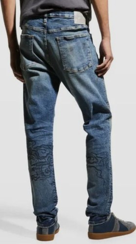 LOST DAZE $850 LOST DAZE MEN'S BLUE PORTAL SMILEY GRAPHIC JEANS PANTS SIZE 36