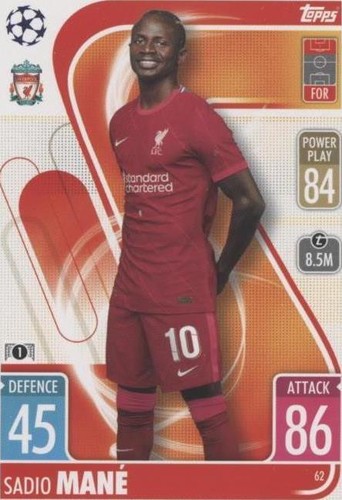 Sadio Mane 2021-22 Topps Match Attax UCL Europa Gold Limited