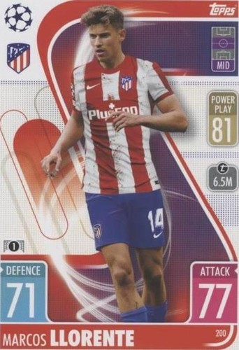 2021-22 Topps Match Attax UCL Marcos Llorente #200