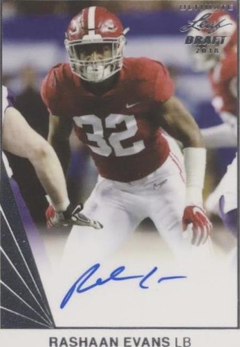 2018 Leaf Ultimate Draft Rashaan Evans #BA-RE1