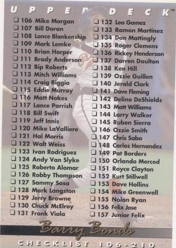 1993 Upper Deck - Barry Bonds #210