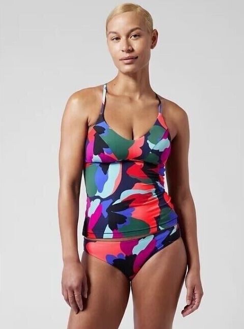 

ATHLETA Танкини треугольной формы D DD  Средний | Топ с цветочным принтом #657729 НОВИНКА, Multicolor
