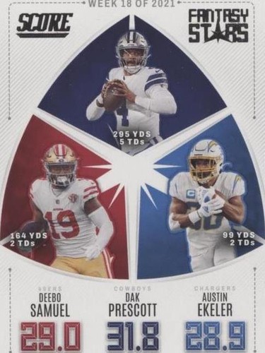 2022 Score Austin Ekeler Dak Prescott Deebo Samuel #FS18