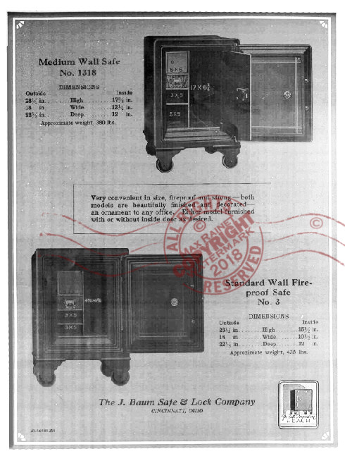 J  Baum Safe Lock Co (1922) CATALOG Perfect Protection Fireproof Indestructible