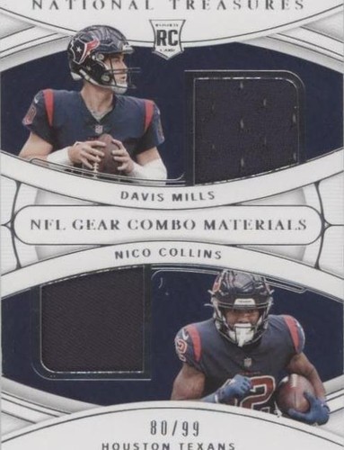 2021 Panini National Treasures Davis Mills Nico Collins #RG-DN