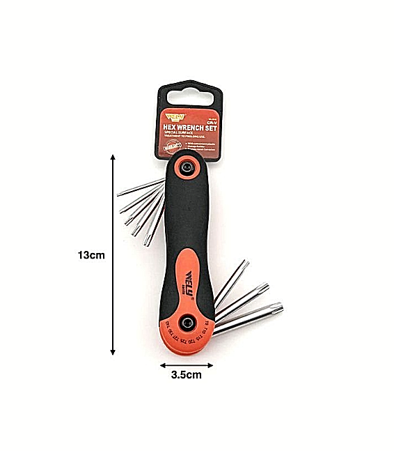 Set 8 Chiavi a Brugola Stellate Tools misure T9 T10 T15 T20 T25 T27 T30 T40 Hmj