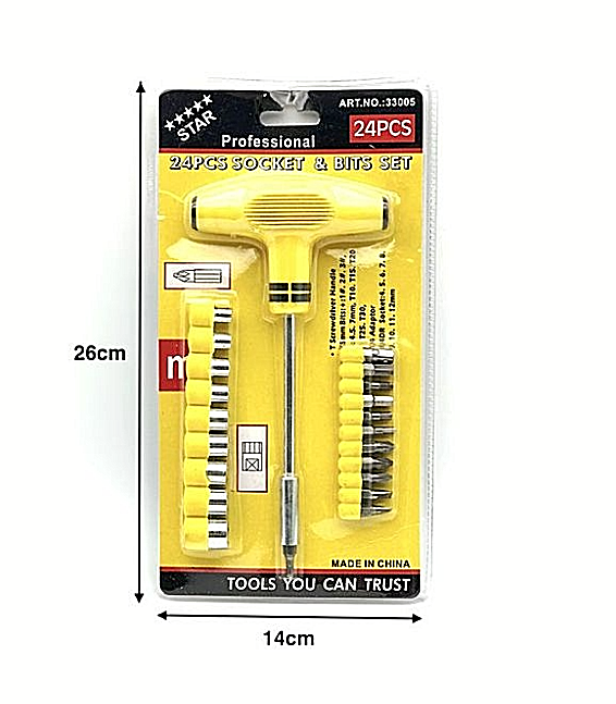 Set Kit 24 pezzi con Cacciavite Giravite a Inserti + Bussole Tools Hmj