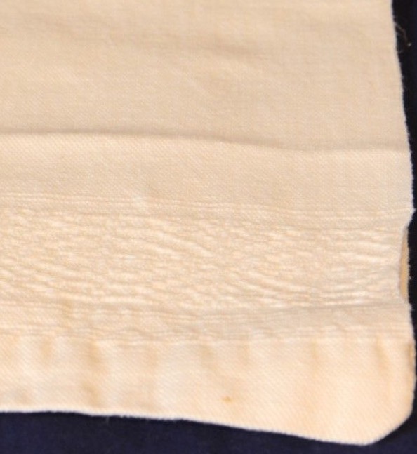 VTG  Fingertip / Hand Towel / Tea Towel / Dish Towel  White w/ White Stitching