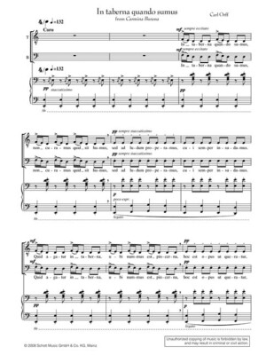 In Taberna Quando Sumus for TTB and Piano Carl Orff