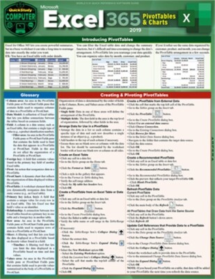 Excel 365 - Pivot Tables & Charts: A Quickstudy Laminated Reference Guide (Poste
