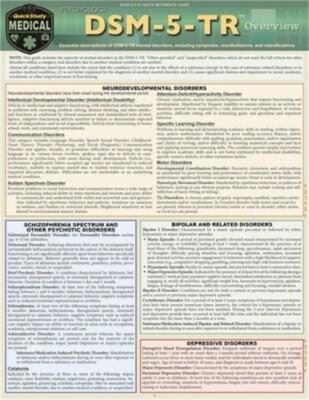 Dsm-5-Tr Overview: A Quickstudy Laminated Reference Guide (Bookbook - Detail Uns