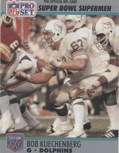 1990 Pro Set Super Bowl XXV Silver Anniversary Bob Kuechenberg #65