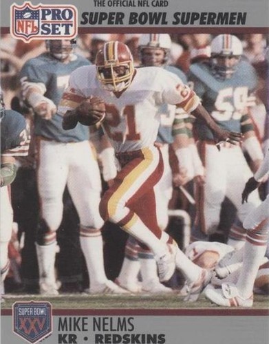 1990 Pro Set Super Bowl XXV Silver Anniversary Mike Nelms #127