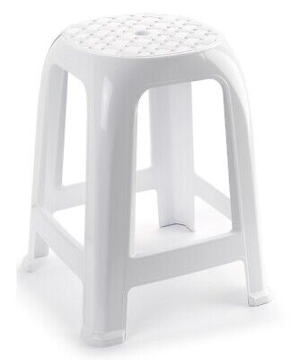 2X Taburete silla de plástico asiento cómodo banco jardín camping
