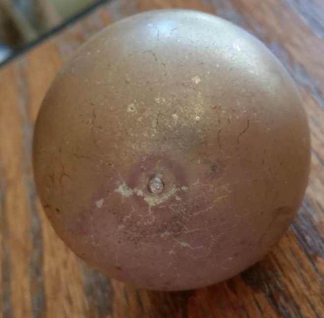 Vintage Unsilvered Hand Blown Glass Ball Ornament-Golden Brown-Germany