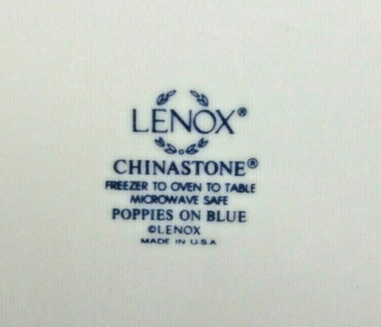3   Lenox China Chinastone   POPPIES ON BLUE   Poppy Salad or Lg. Dessert Plates