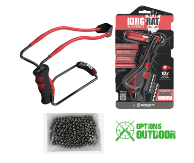 NEW Barnett Black Widow King Rat Catapult Slingshot 100 X 3 8