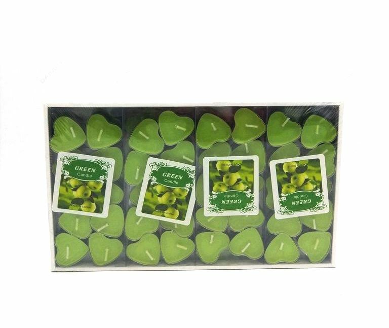 Set 120 Pezzi Candele Verdi Forma Di Cuore Tealight Lumini bal