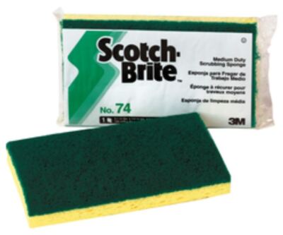Scotch-Brite Medium Duty Scrub Sponge 74, 6.1 in x 3.6 in x 0.7 in, 20/case 