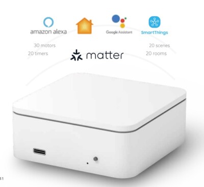 Dooya Matter HUB - Control blind motors via phone app Saber TBS Wintec Spotlight