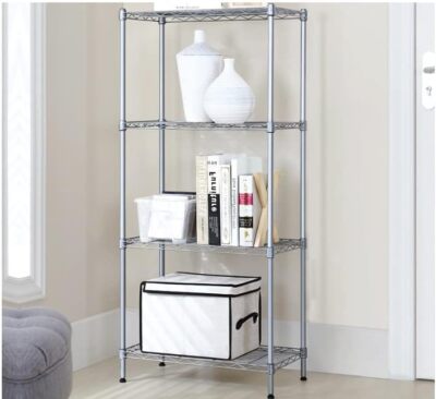 Adjustable 4 Tier Metal Storage Rack Shelves Kitchen Storage Home Standing