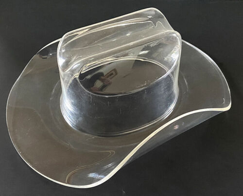 Clear Lucite Acrylic mens COWBOY HAT FORM shaper protector Stetson Western horse