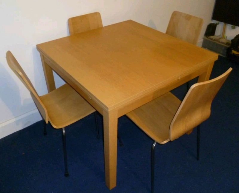 Ikea Bjursta Oak Extending Table 4 Gilbert Chairs Free