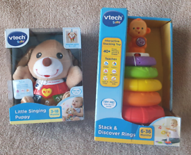 Vtech baby toys singing puppy and stack and discover rings