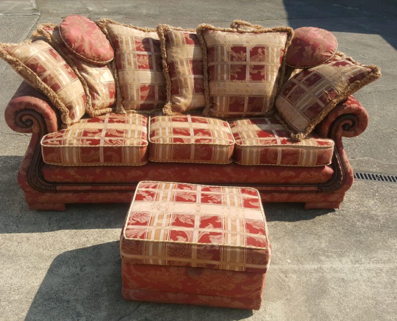Terracotta Sofa with lift up Pouffe | in Lincoln ...