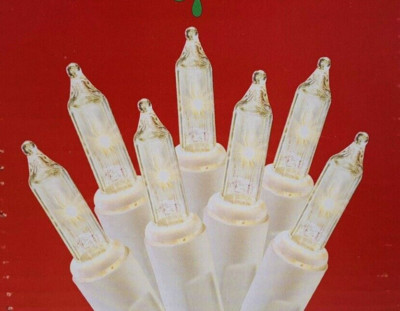 Clear Mini Lights String 100 Count WHITE Wire Christmas Wedding Incandescent 20'