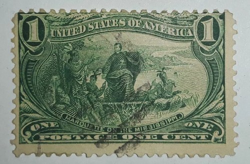 Travelstamps: 1898 US Stamps Scott# 285 used, ng,Trans-Mississippi, 1cent