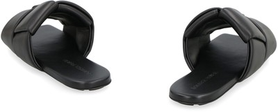 Pre-owned Bottega Veneta Patch Leather Mules In Black