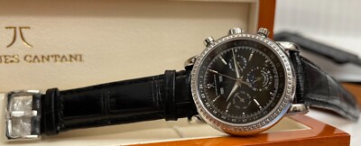 Pre-owned Jacques Cantani Men's Watch Automatic Eta Swiss 96 Diamonds Jc-935 Meridian