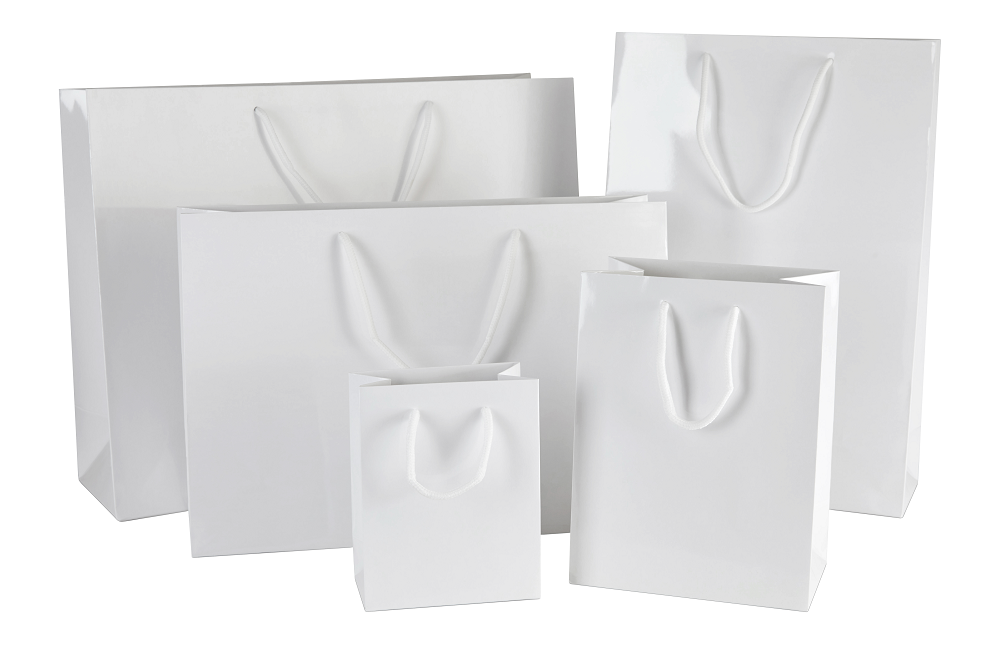 Download LUXURY WHITE GLOSS PAPER BAGS WITH ROPE HANDLES- CHRISTMAS ...