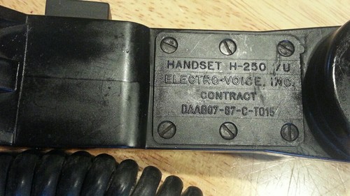 MILITARY H-250U ELECTRO-VOICE HANDSET FOR PRC SERIES RADIOS USED