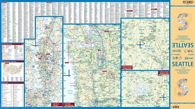 Map of Seattle, Washington, Laminated & Folded by Borch Maps