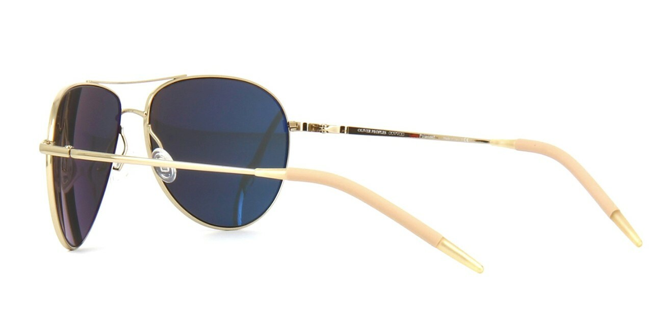 Pre-owned Oliver Peoples Benedict Ov 1002s Gold/g-15 Vfx Polarized (5035/p1) Sunglasses In Green
