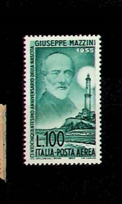 ITALY Sc C129 LH ISSUE OF 1955 - G. MAZZINI - (DL24)