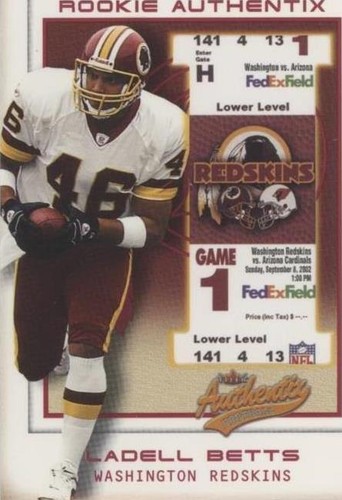 2002 Fleer Authentix Ladell Betts #138