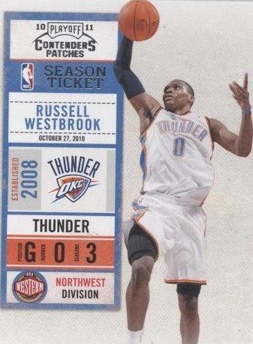 2010-11 Playoff Contenders Patches - Russell Westbrook #29
