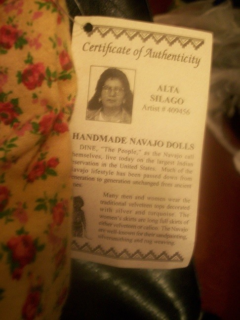 Navajo Doll ( handmade ) by Alta Silago with certicate of authenticity)