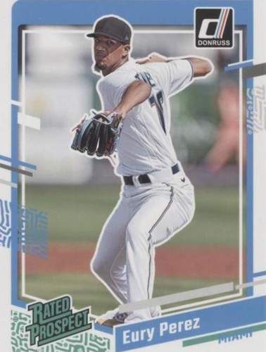 Eury Pérez, Walker Buehler 2023 Topps Xpections Clubhouse Iridescent #13 Eury Perez RC