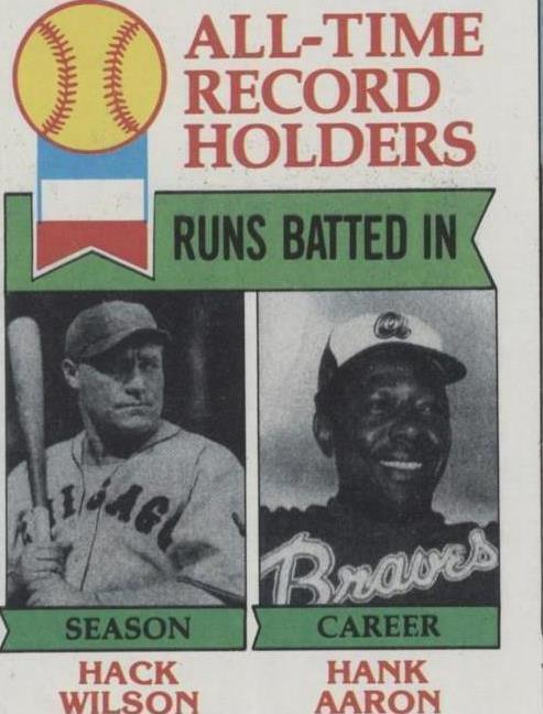 1979 Topps - All-Time Record Holders Hank Aaron, Hack Wilson