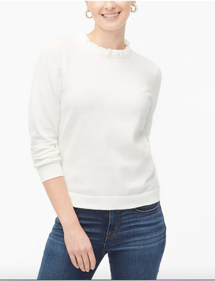 J crew top ruffle neck sweater
