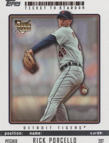 2009 Topps Ticket To Stardom - Rick Porcello #207