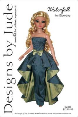 Waterfall Dress Doll Clothes Sewing Pattern for Ellowyne Wilde Tonner