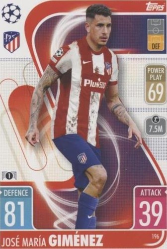 2021-22 Topps Match Attax UCL Jose Maria Gimenez #196